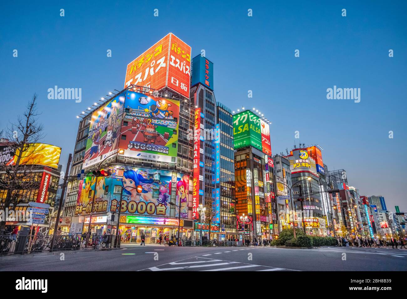 Japan, Tokyo City, Shinjuku District, Kabukicho Area, Yasukuni Dori Avenue Stock Photo