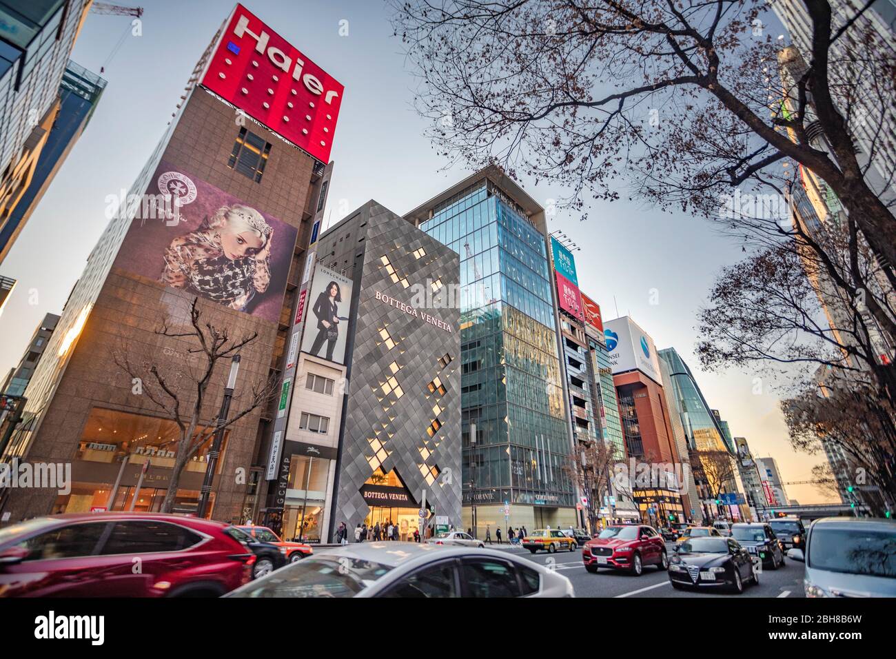 Japan, Tokyo City, Ginza District, Harumi Dori Avenue Stock Photo - Alamy