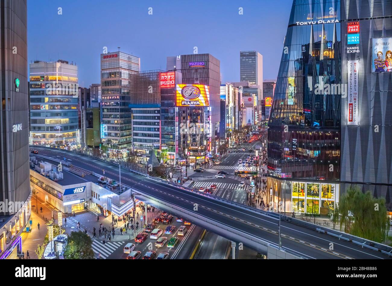 Japan, Tokyo City, Ginza District, Harumi Dori Avenue Stock Photo - Alamy
