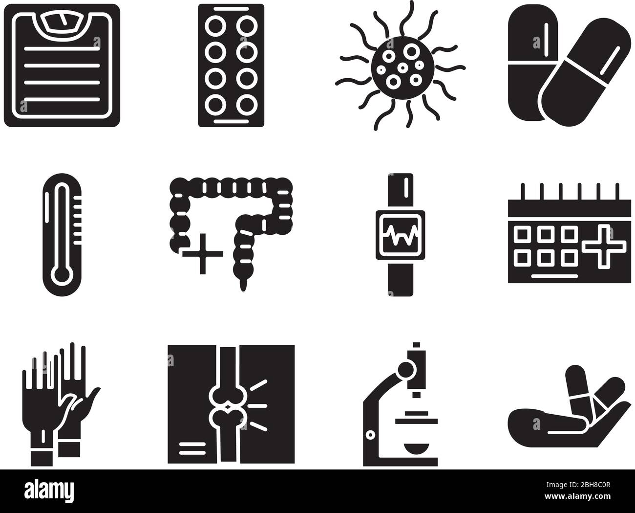 bundle of medical silhouette style set icons Stock Vector Image & Art ...