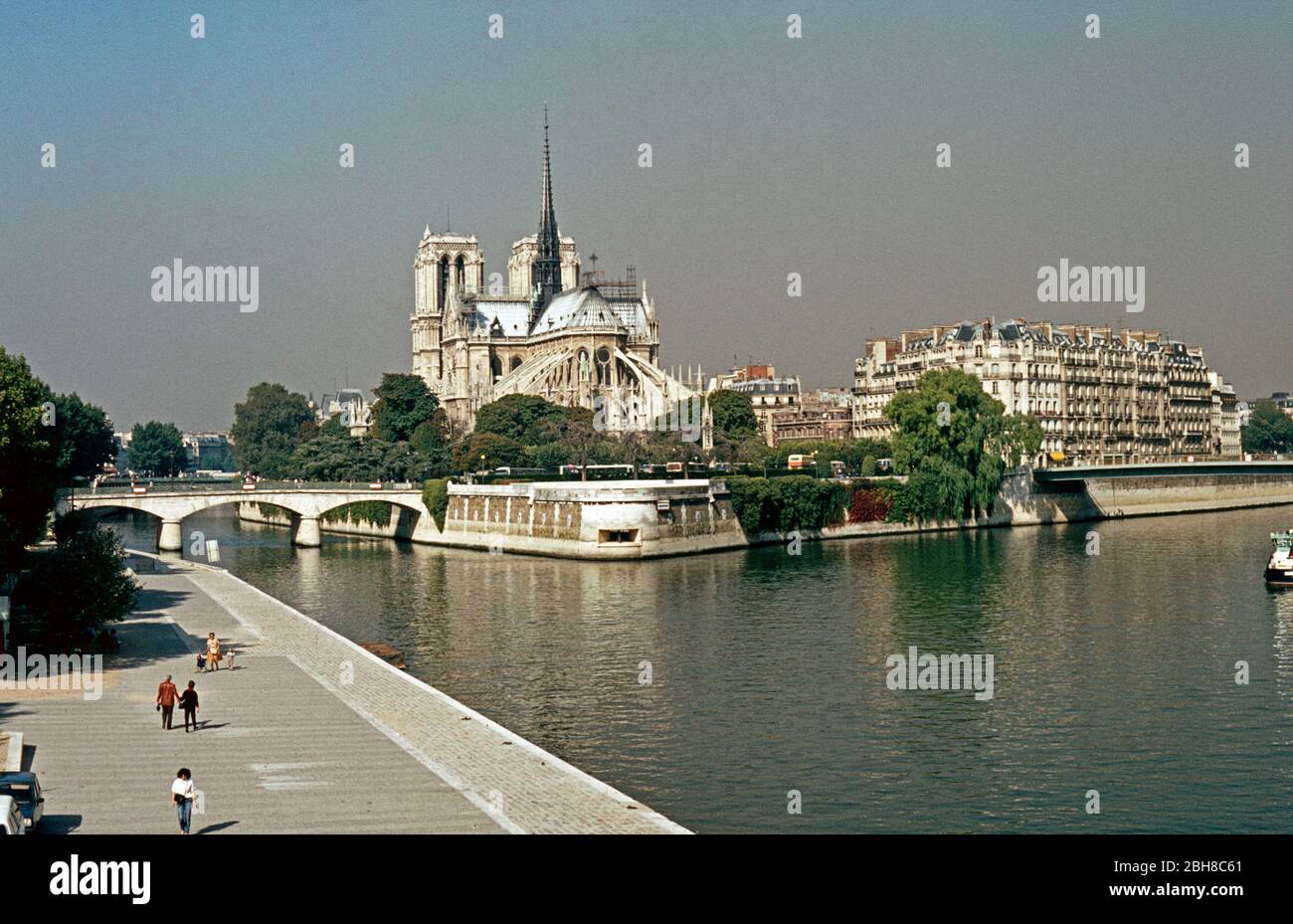 Notre Dame, Ile de la Cite, October 1983, Paris, France Stock Photo