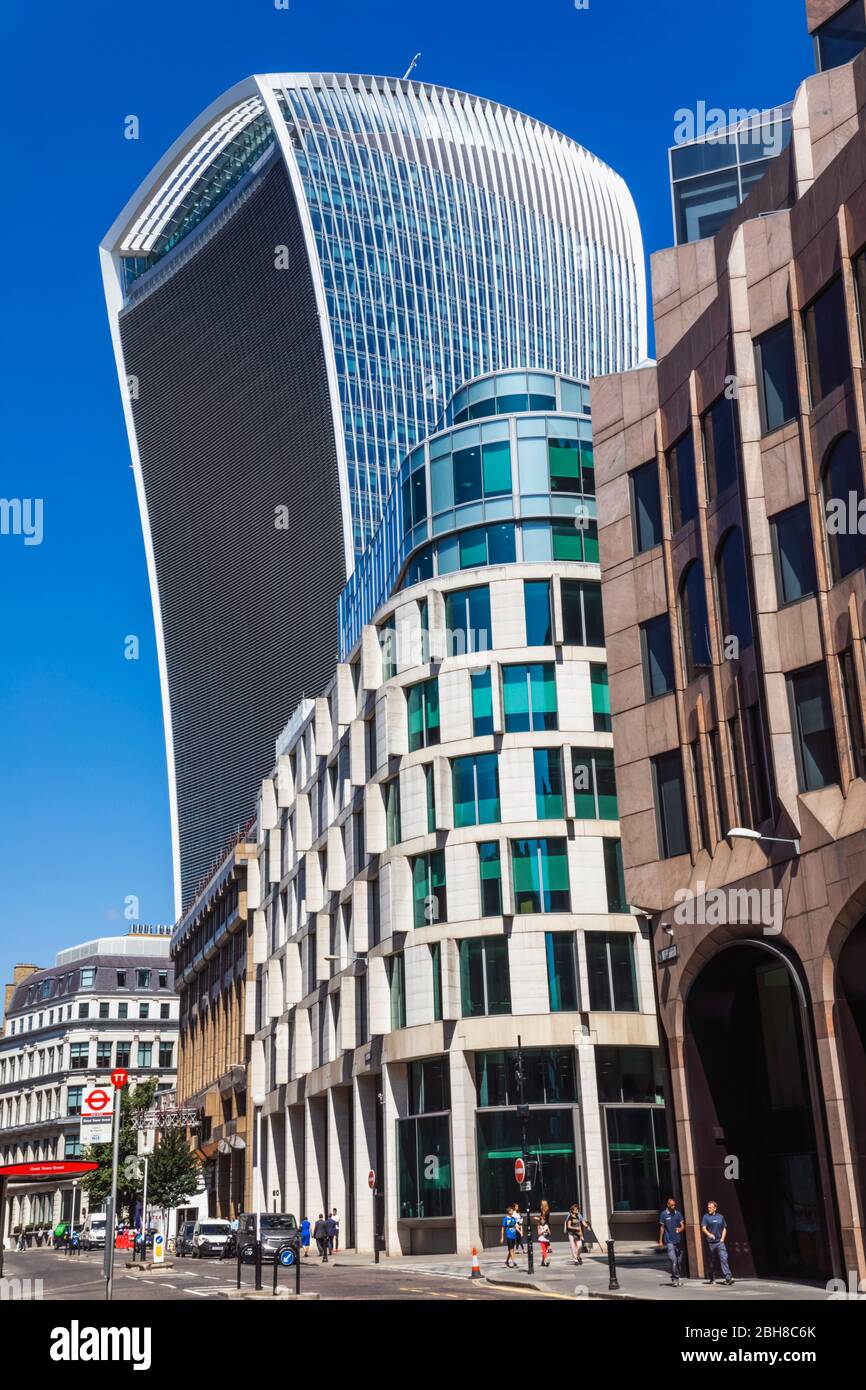 England, London, City of London, Great Tower Street and The Walkie Talkie Building Stock Photo