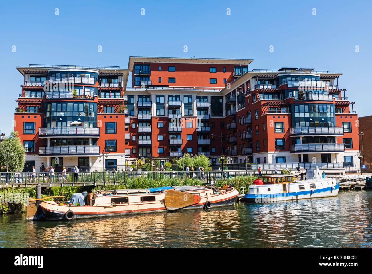 England, London, KingstonuponThames, Riverfront Apartments Stock