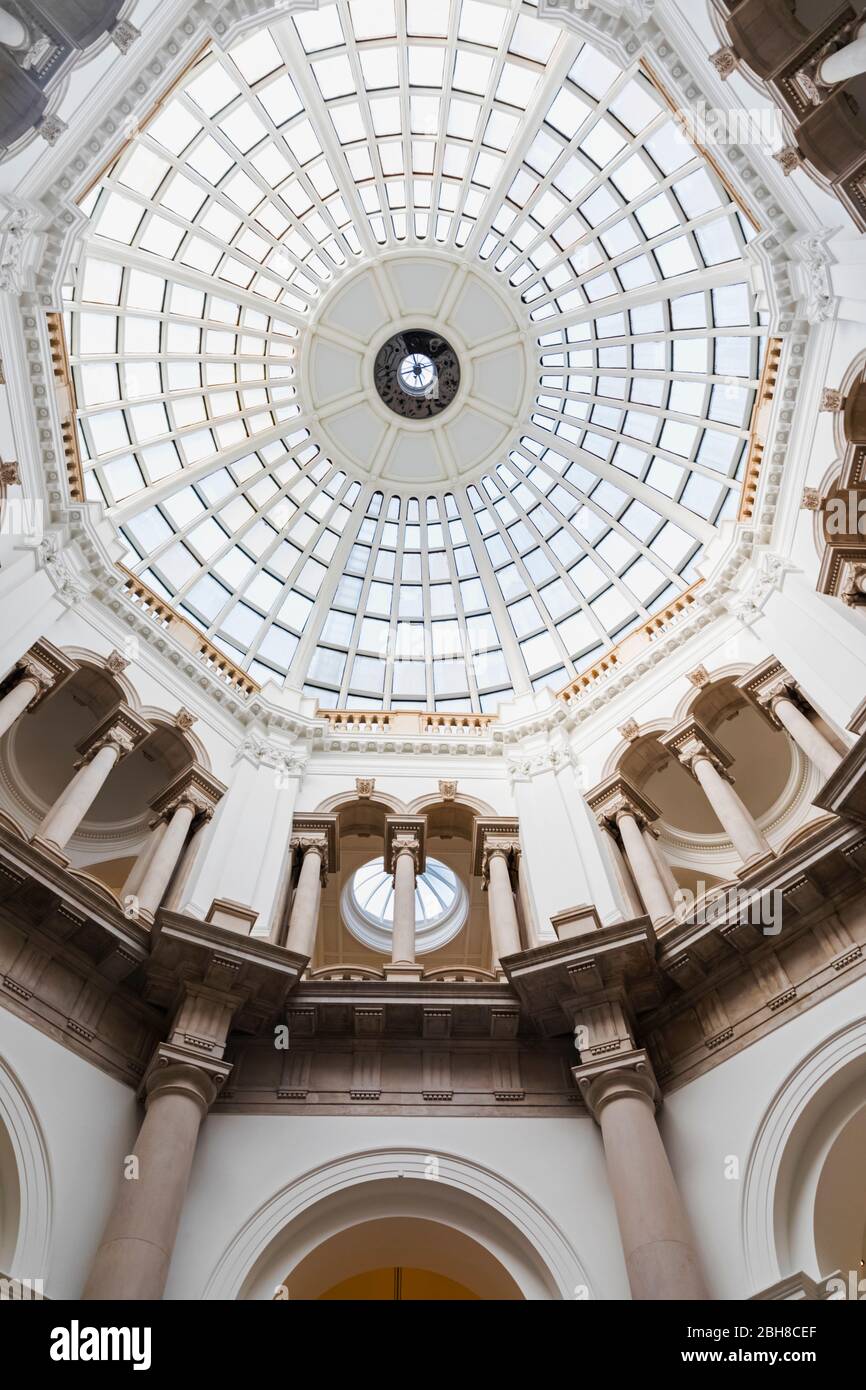 England, London, City of Westminster, Millbank, Tate Britain Art Gallery, Entrance Hall Dome Stock Photo