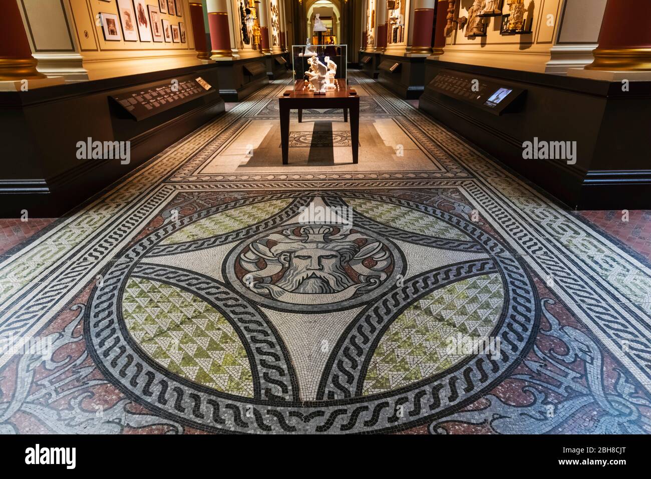 England, London, Knightsbridge, Victoria and Albert Museum, The Cast Courts, Moasic Flooring Pattern Stock Photo