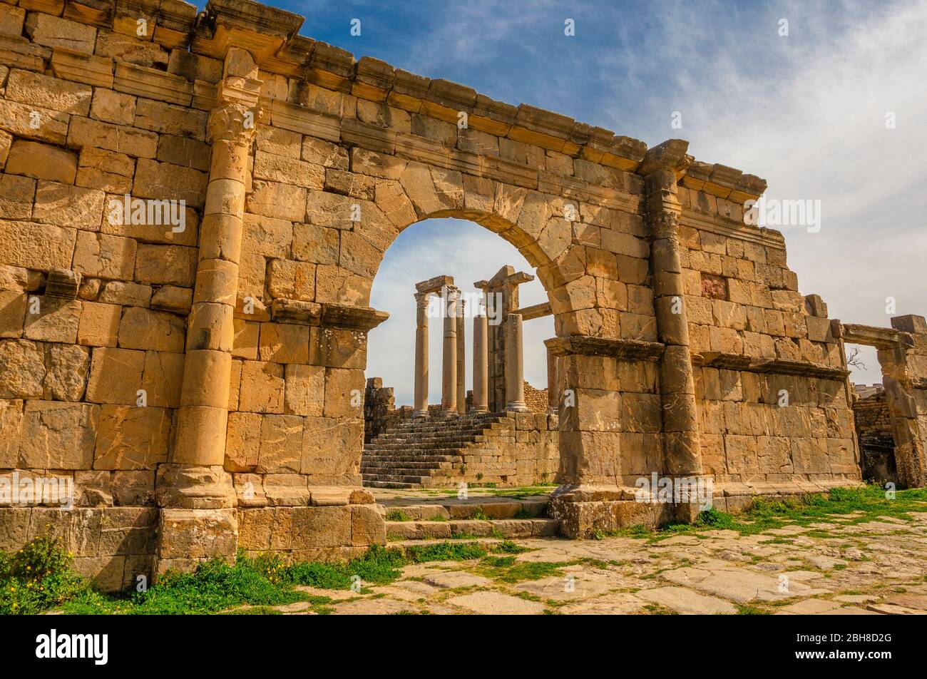Argelia, Djemila City, Rman ruins of Djemila City, UNESCO, W.H. The Capitol Stock Photo