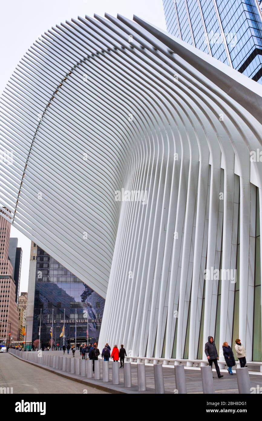 USA, New York City, Manhattan, Downtown, World Trade Center Station. Stock Photo