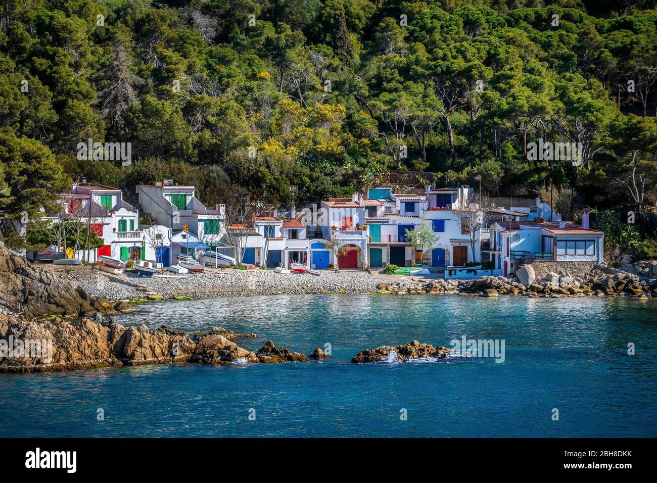 Spain, Catalunya, Girona Province, Palamos City, Costa Brava, Alguer Beach Stock Photo
