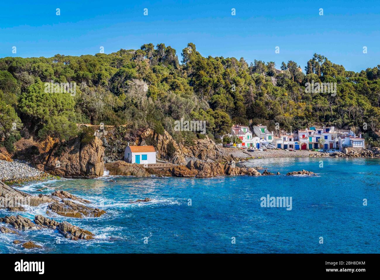Spain, Catalunya, Girona Province, Palamos City, Costa Brava, Alguer Beach Stock Photo