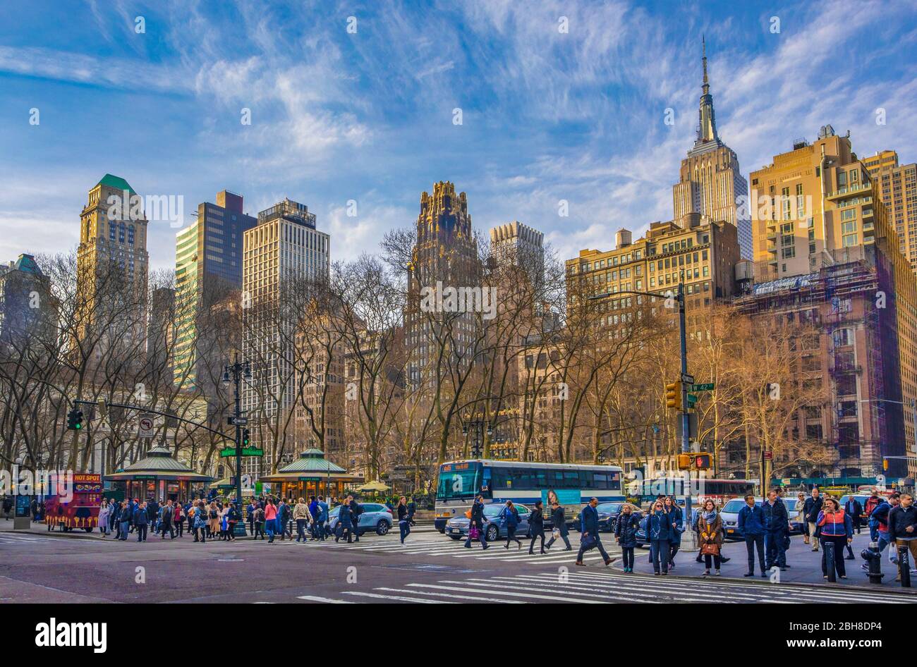 USA, New York City, Manhattan, Midtown, Bryan Park, Stock Photo