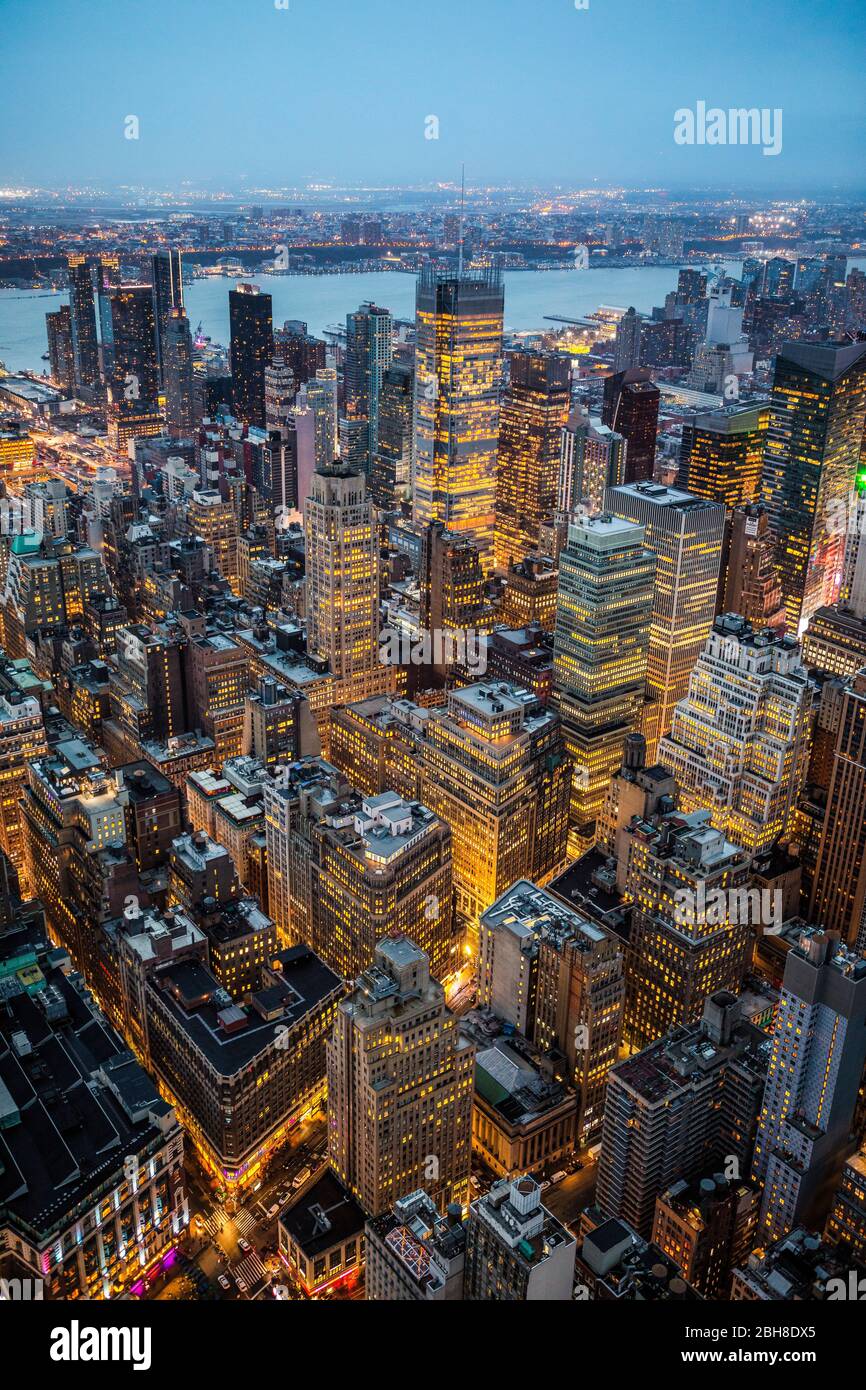 USA, New York City, Manhattan, Midtown Mahattan Skyline Stock Photo