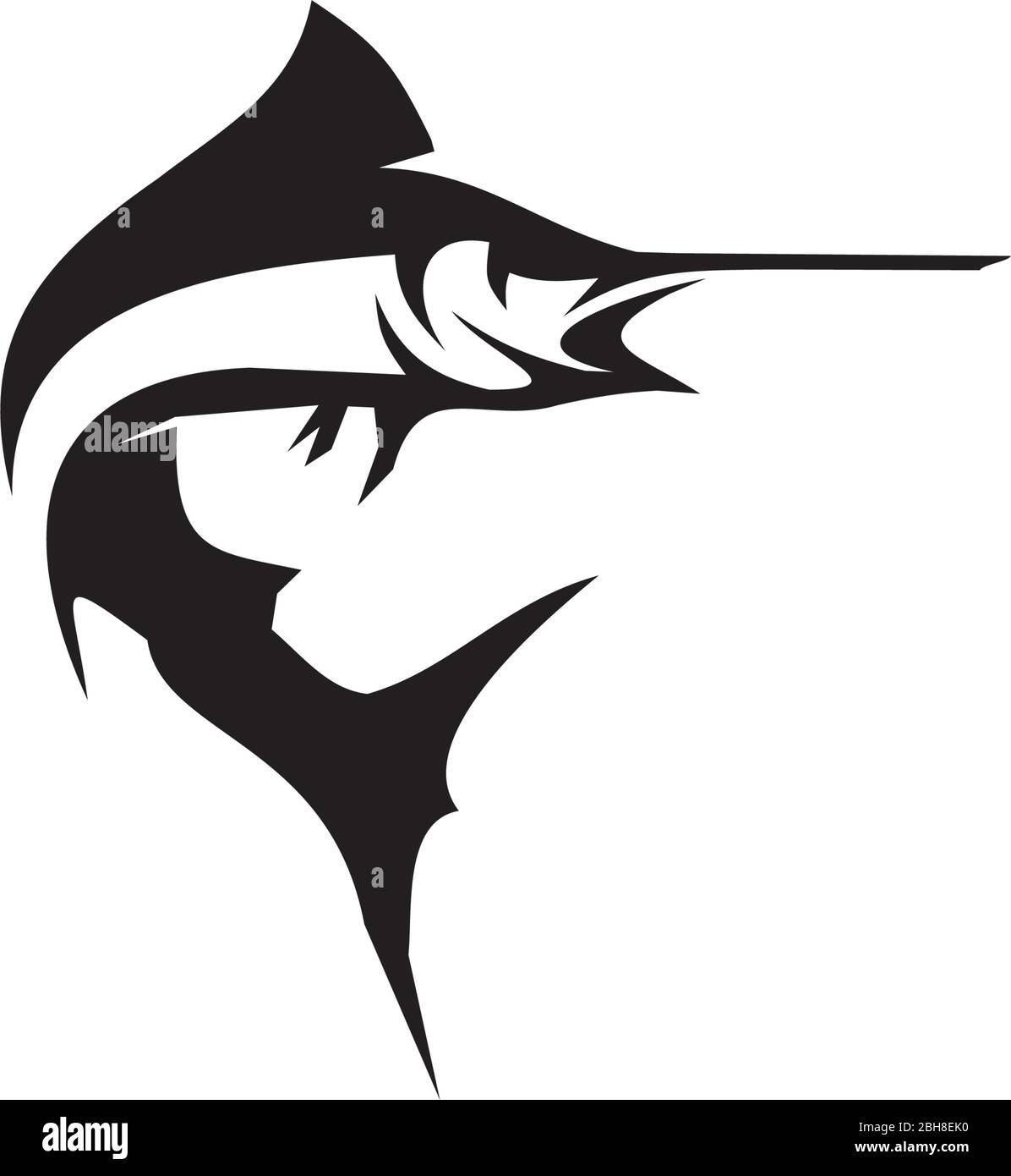 Fishing logo design with using marlin fish icon vector template Stock Vector