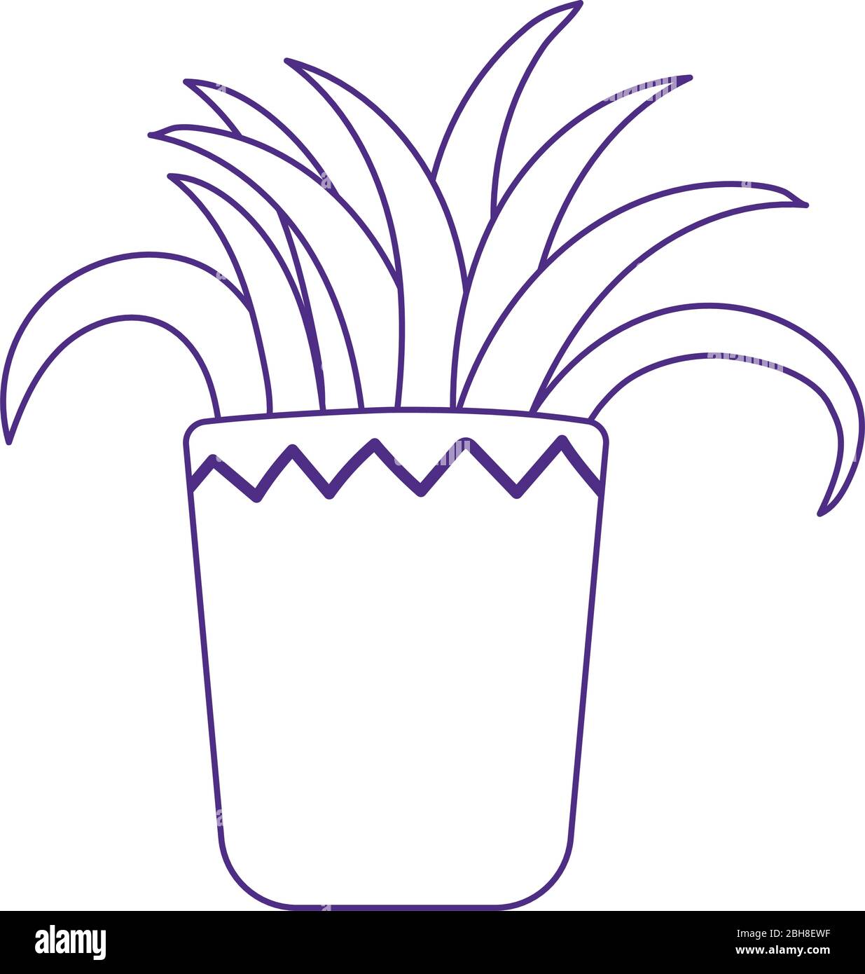 potted plant decoration isolated icon white background vector ...
