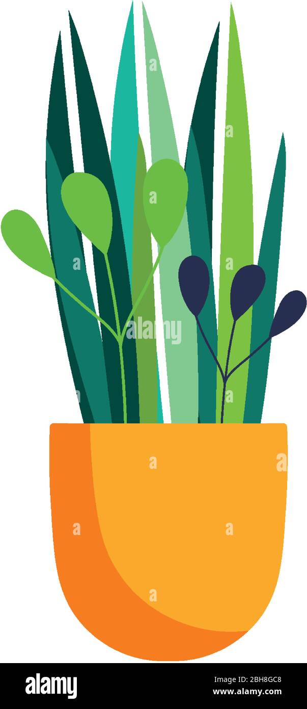 potted plant decoration isolated icon on white background vector ...
