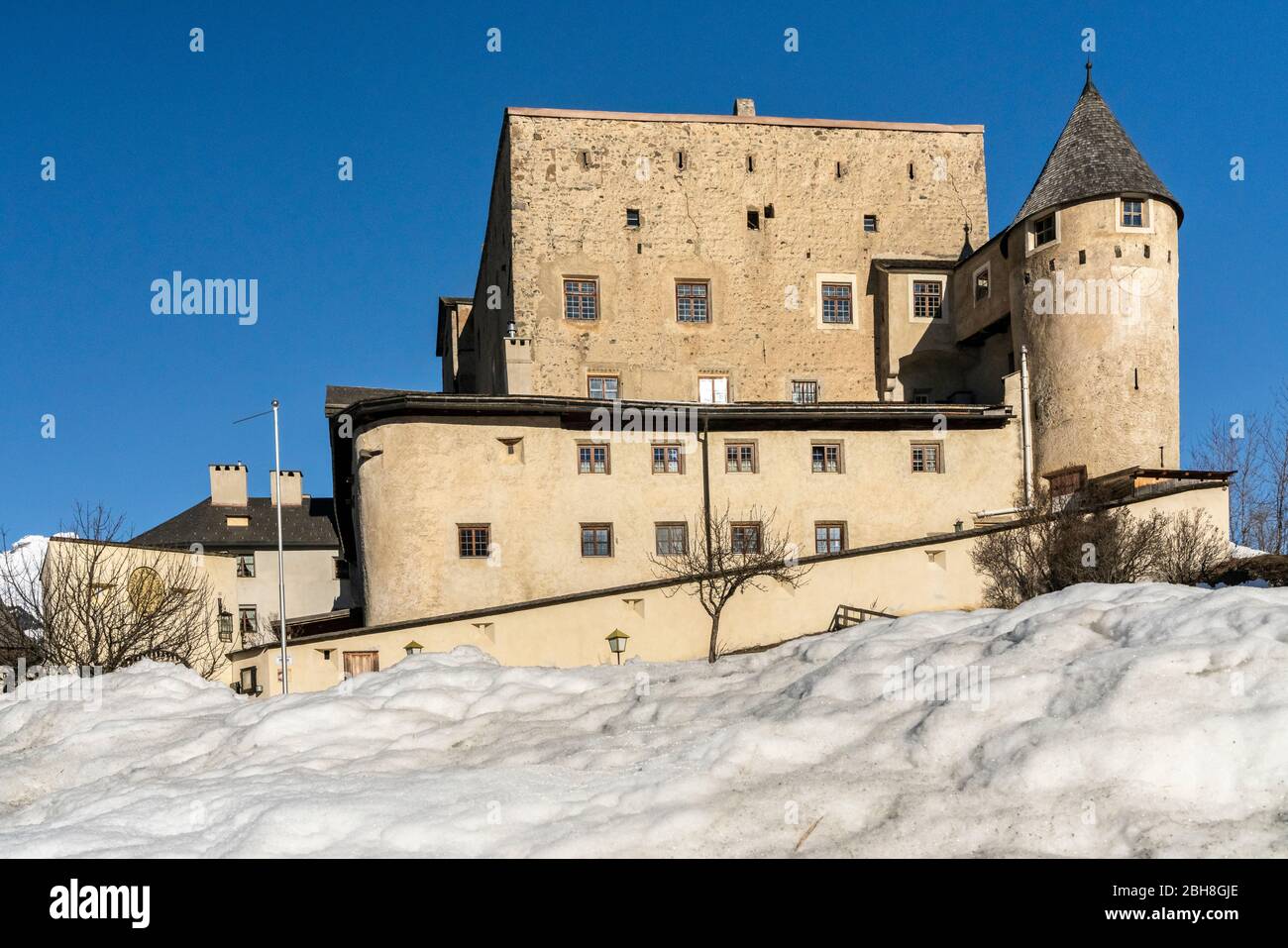 Castle Naudersberg, Nauders, Vinschgau, Tyrol, Austria Stock Photo