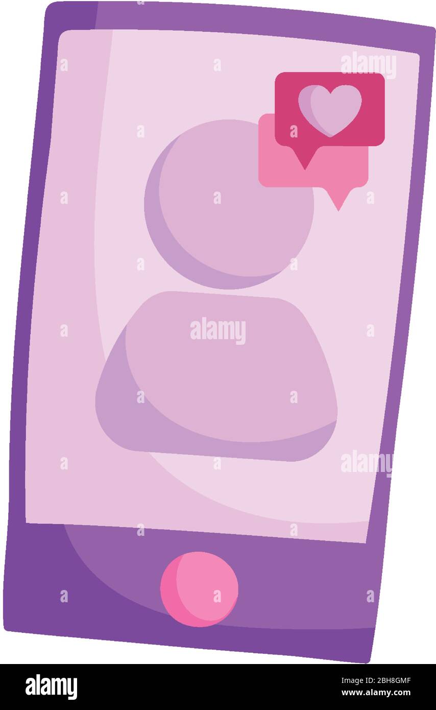 smartphone love message speech bubble isolated icon vector illustration ...