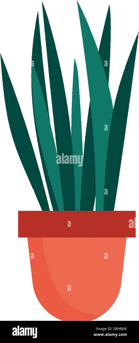 potted plant decoration isolated icon on white background vector ...