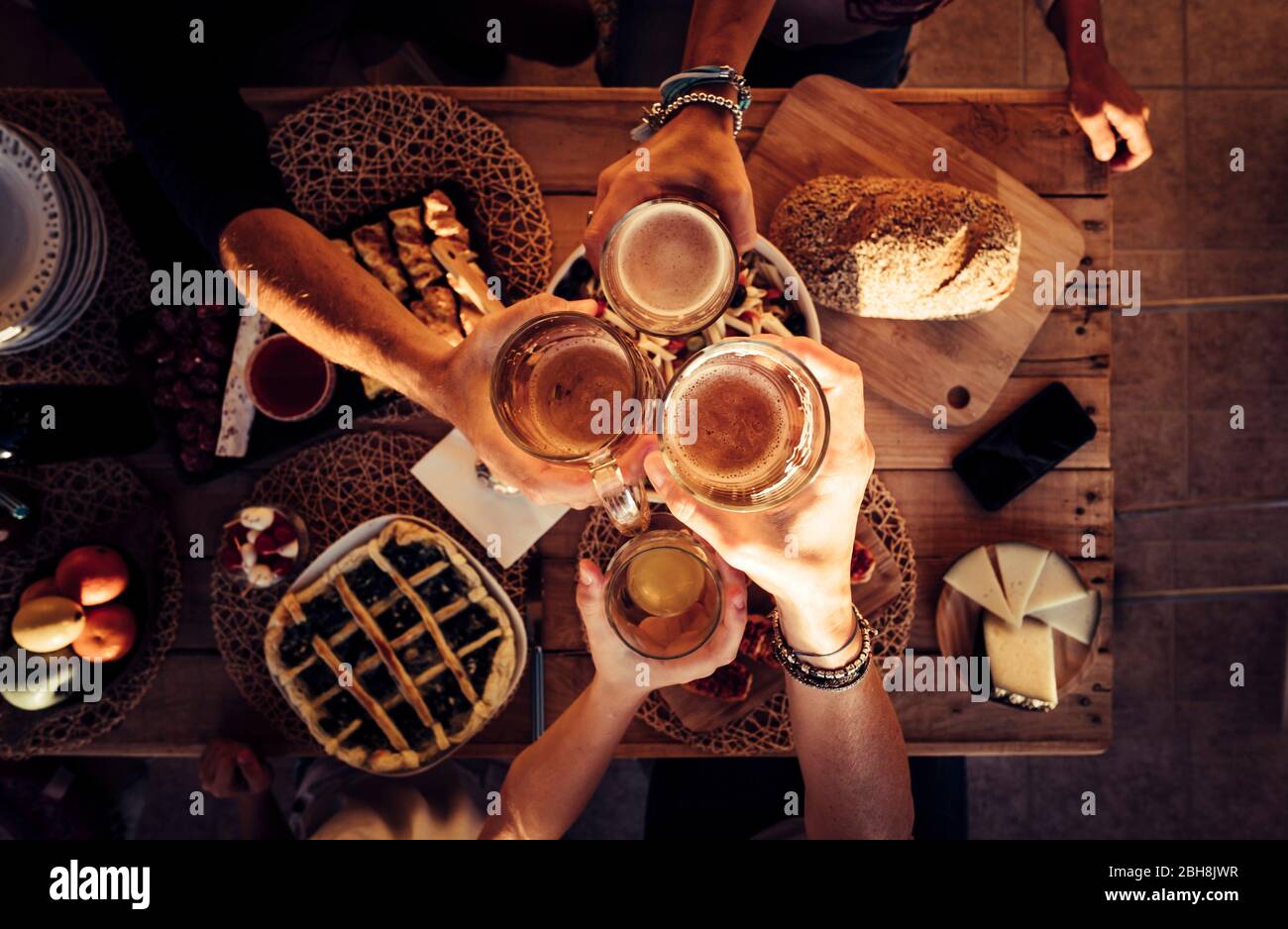 Top view friends table food hi-res stock photography and images - Alamy