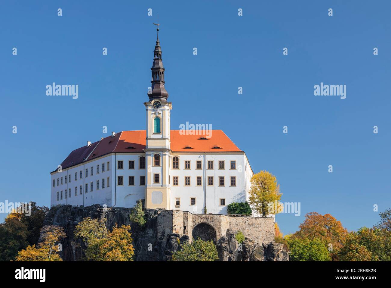 Castle Decin, Decin, Bohemia, Bohemian Switzerland, Czech Republic Stock Photo