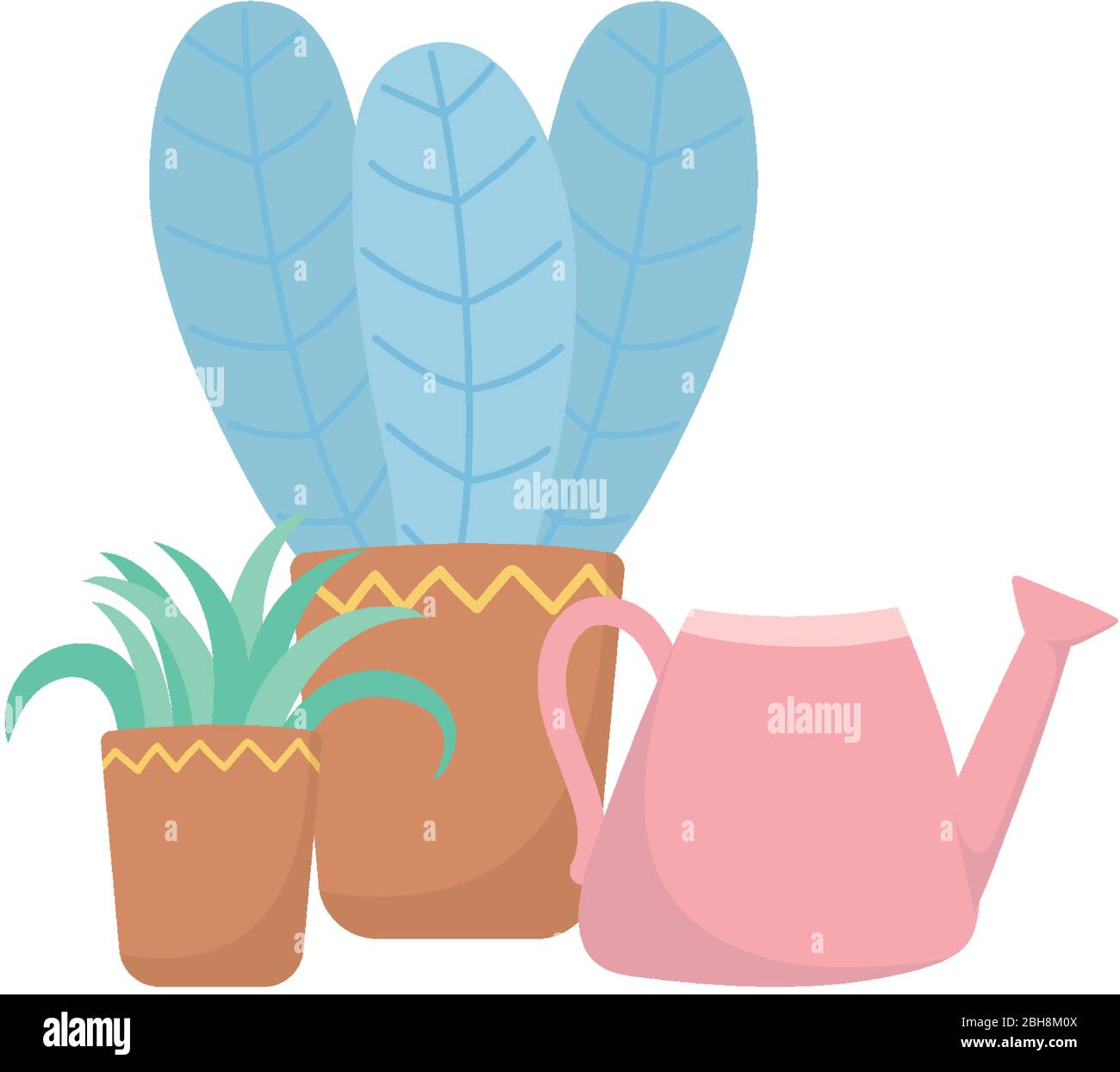 potted plants watering can gardening isolated icon vector illustration ...