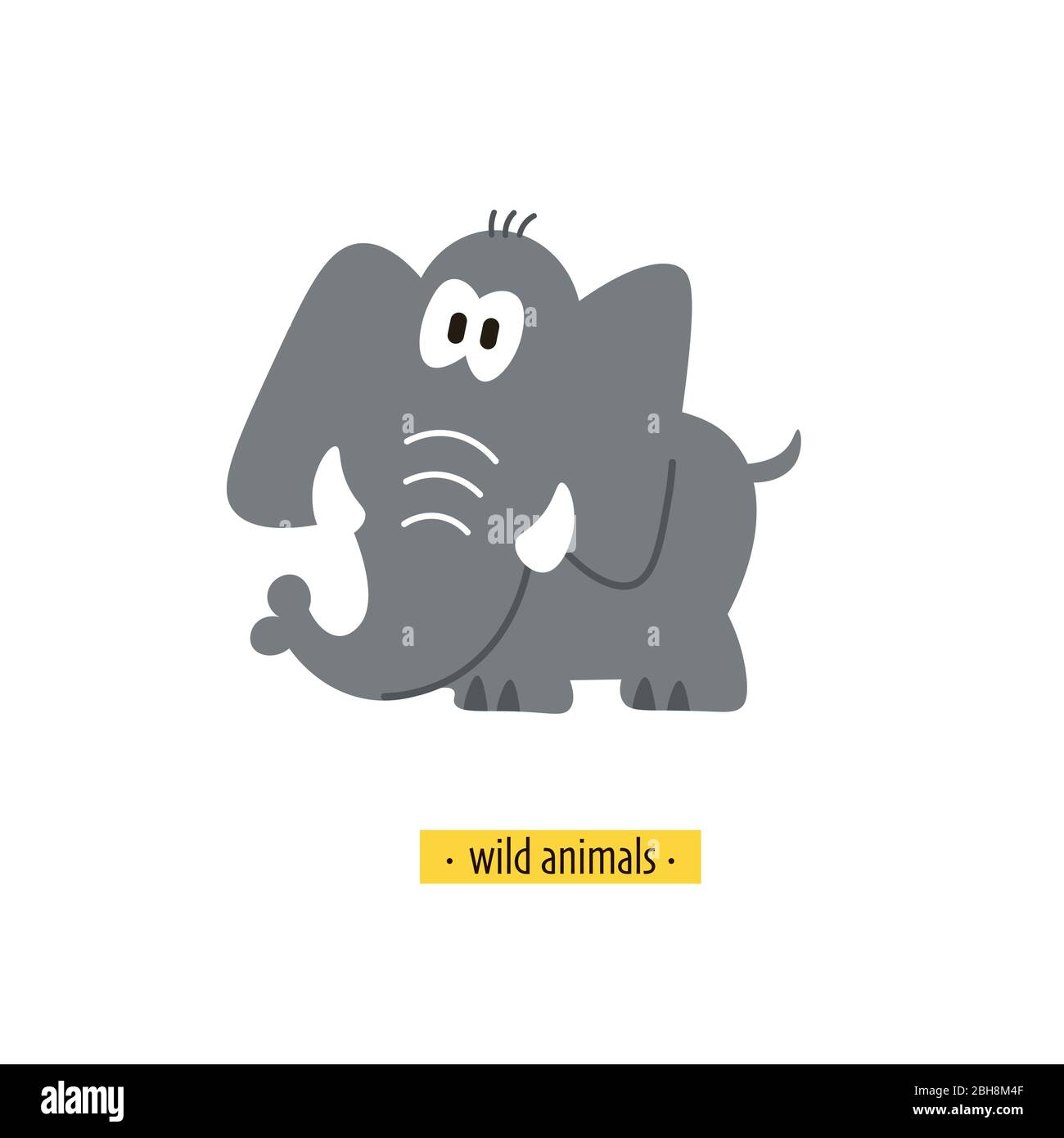 Cute vector elephant isolated on white background Stock Vector
