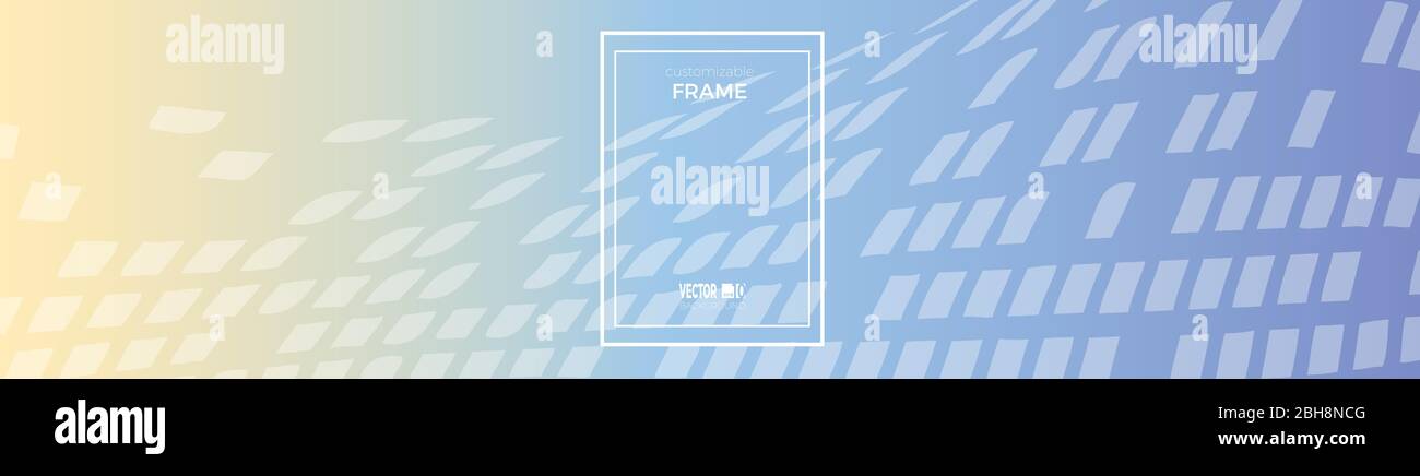 Modern abstract geometric background in minimalist style with pixel. Vector flat cover with elements for design. Customizable frame Stock Vector