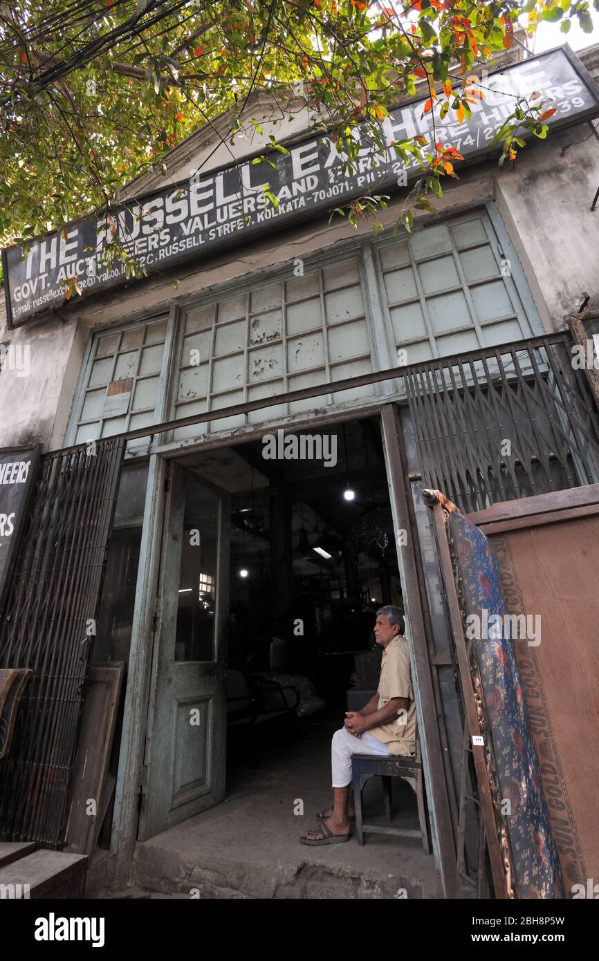 The Russell exchange Auction house in Kolkata, West Bengal, India Stock