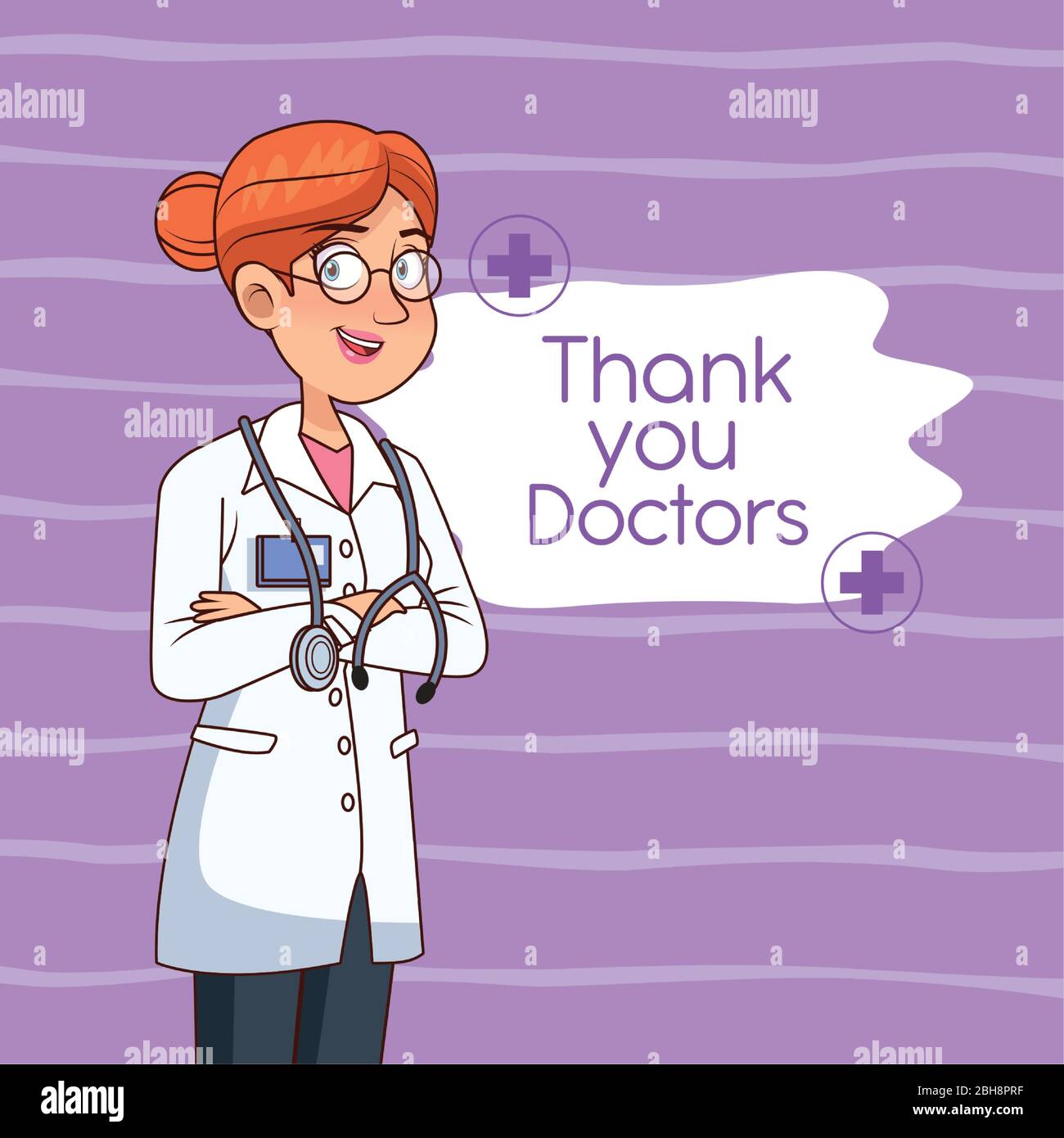 professional female doctor with stethoscope Stock Vector Image & Art ...