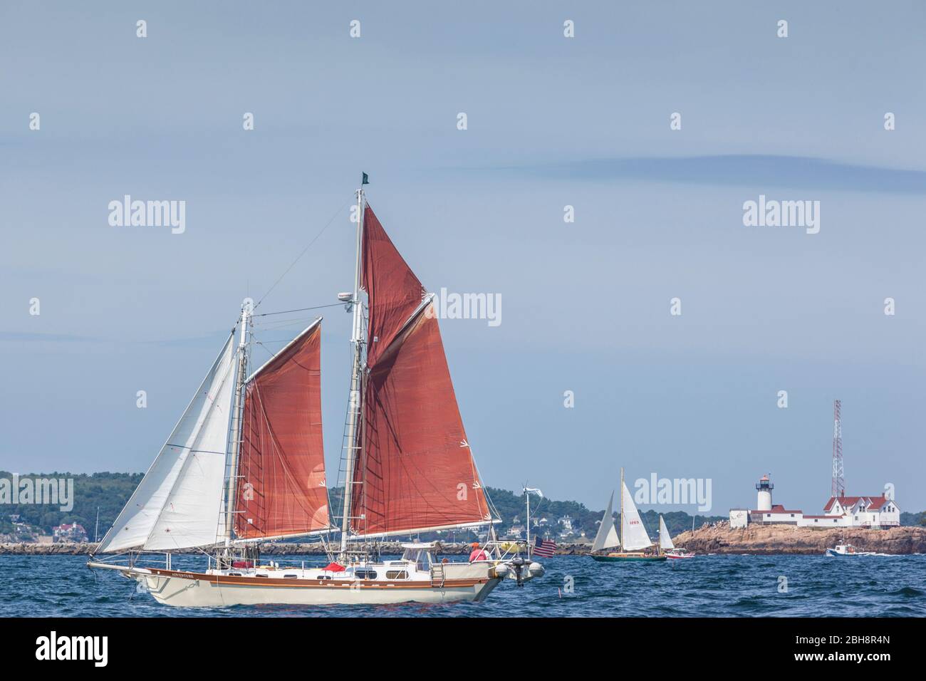 USA, New England, Massachusetts, Cape Ann, Gloucester, Gloucester Schooner Festival, schooner parade of sail, NR Stock Photo
