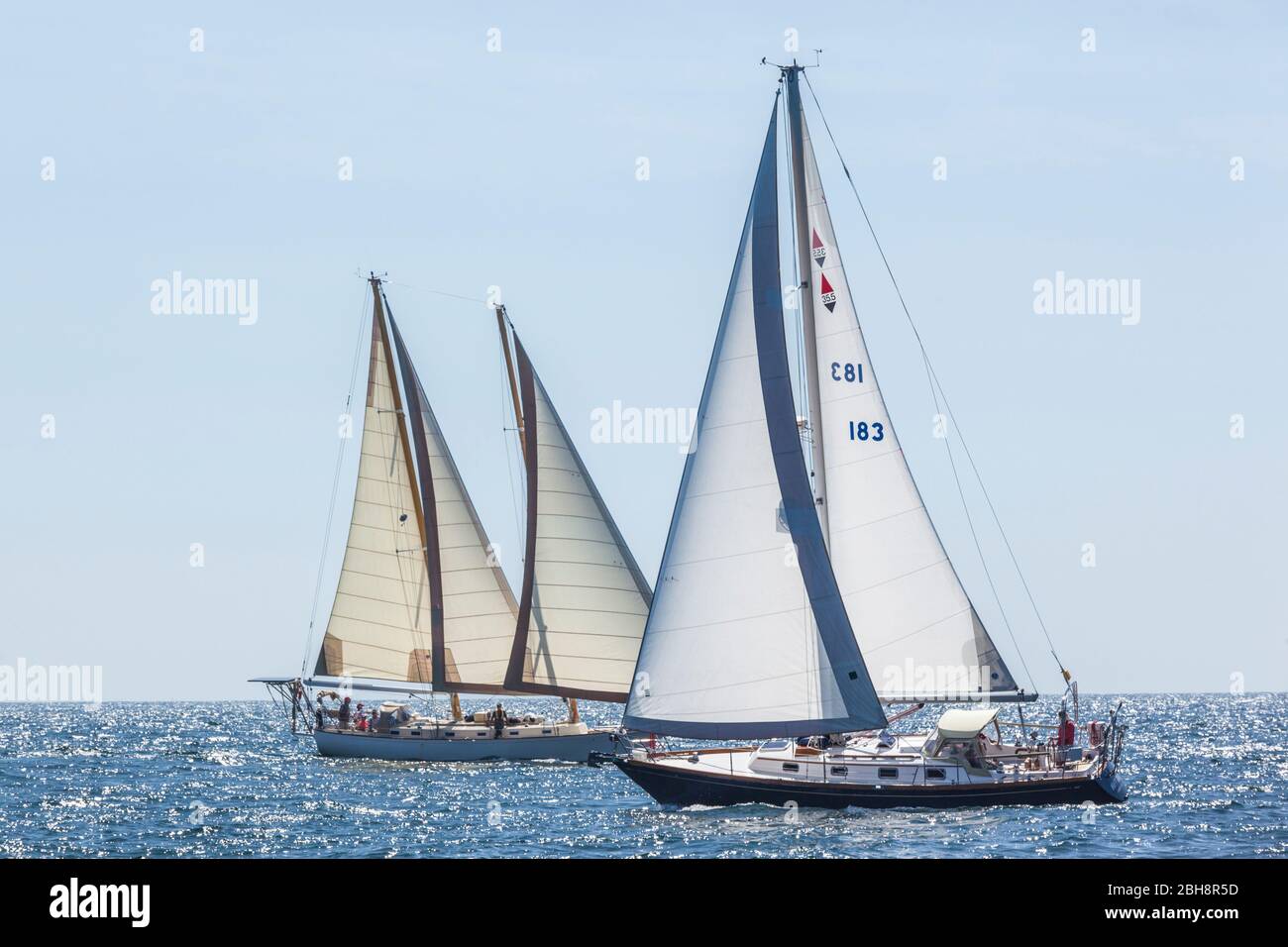 USA, New England, Massachusetts, Cape Ann, Gloucester, Gloucester Schooner Festival, schooner parade of sail, NR Stock Photo