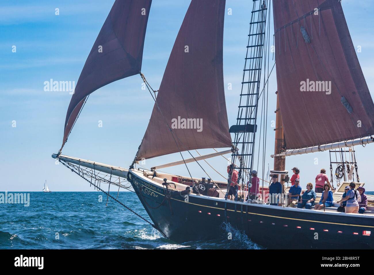 USA, New England, Massachusetts, Cape Ann, Gloucester, Gloucester Schooner Festival, schooner parade of sail, NR Stock Photo