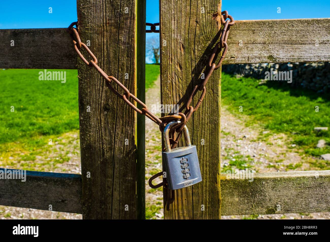 Farm Gate Padlock And Chain High Resolution Stock Photography and