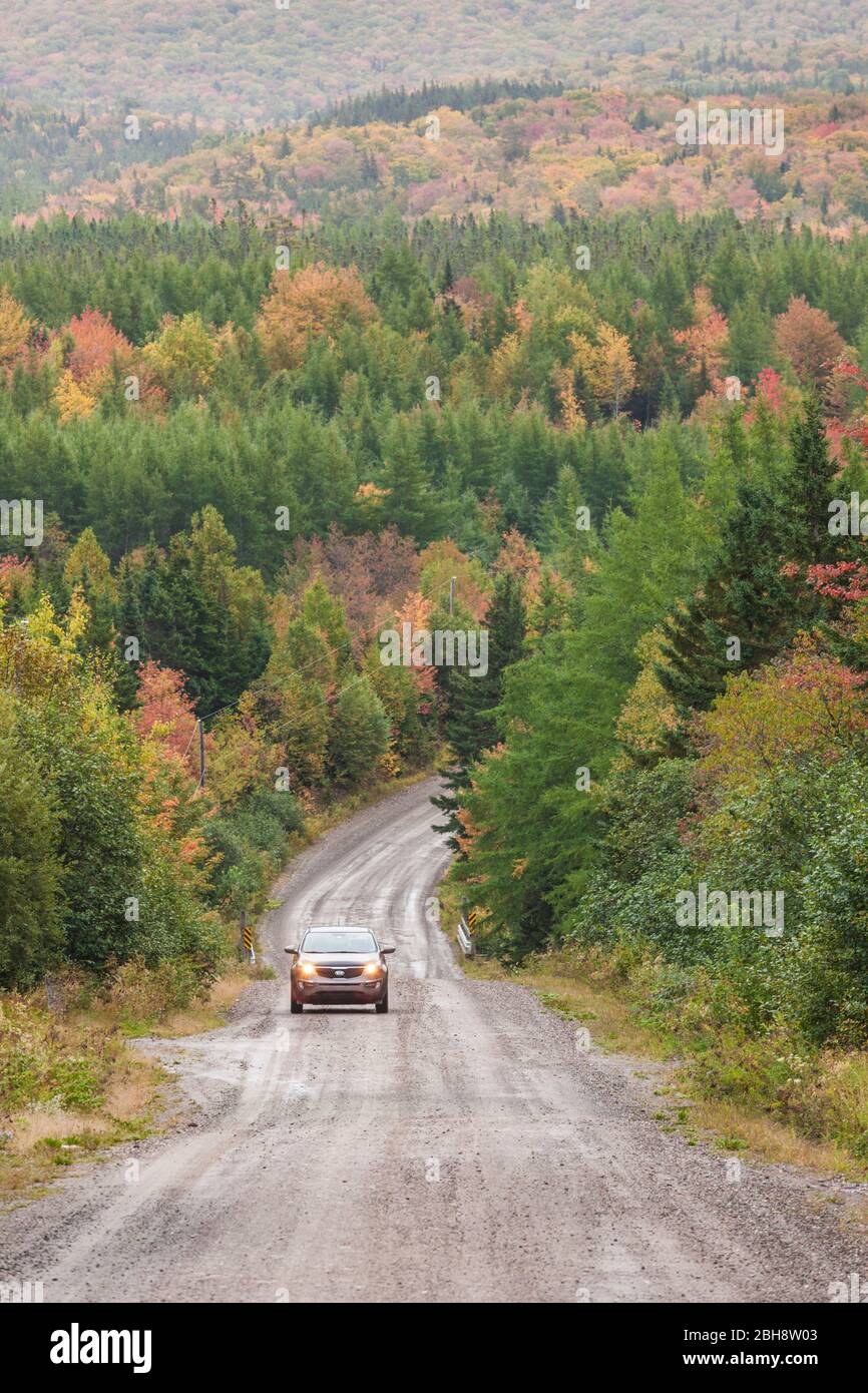 Canada, Nova Scotia, Mabou, country road, autumn Stock Photo