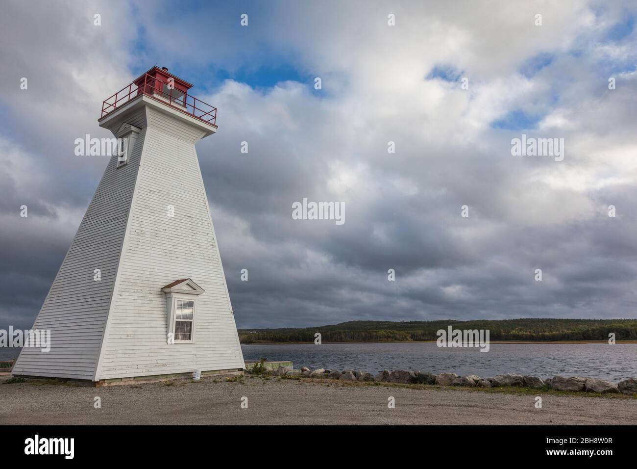 Canada, Nova Scotia, Mabou, Mabou Harbour Lighthouse Stock Photo