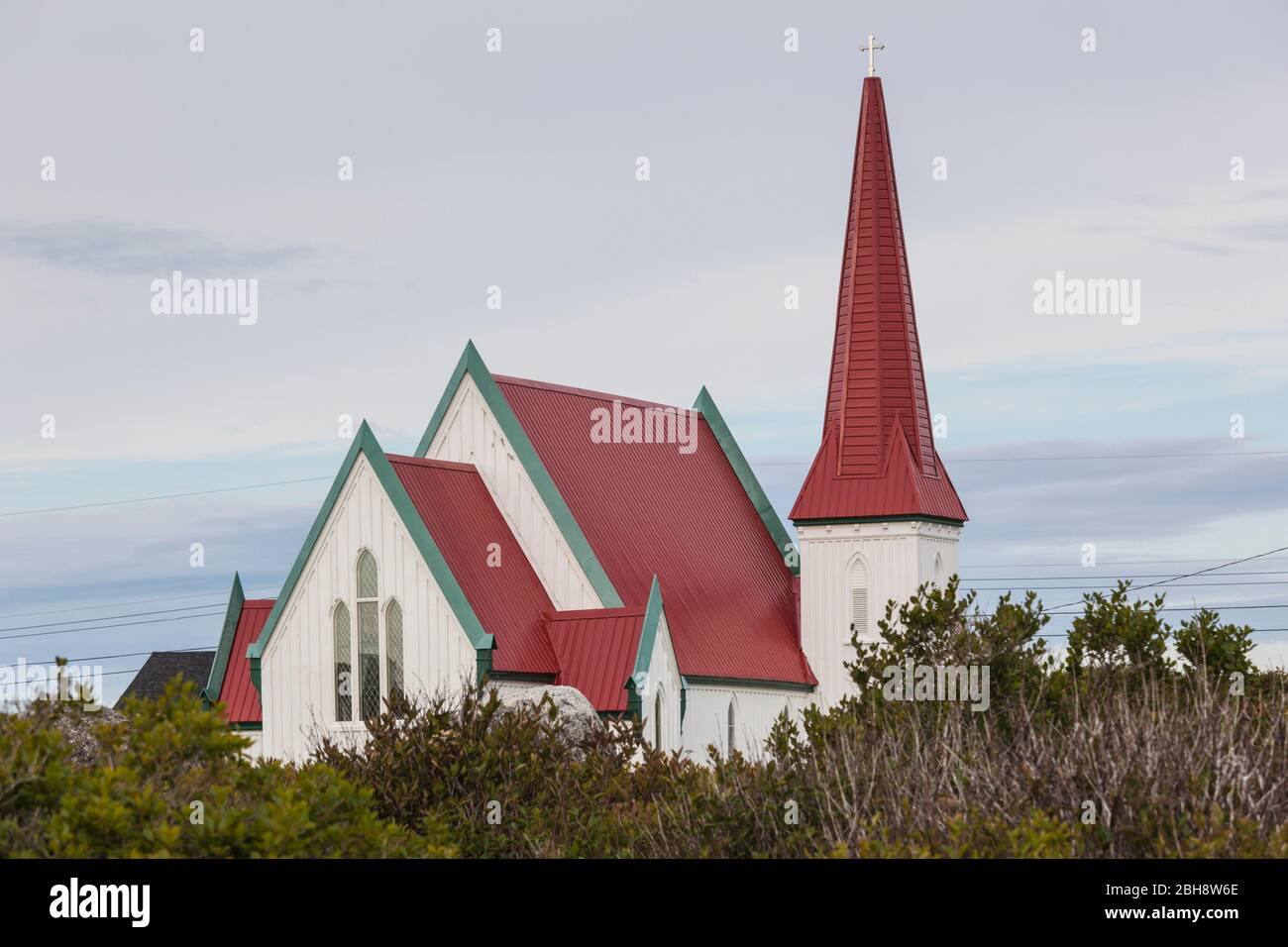 Canada, Nova Scotia, Peggy's Cove, fishing village on the Atlantic Coast, St. Johns Anglican Church, b. 1850 Stock Photo