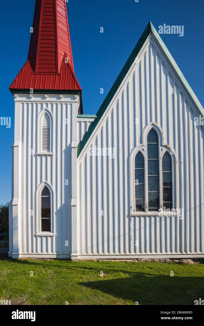 Canada, Nova Scotia, Peggy's Cove, fishing village on the Atlantic Coast, St. Johns Anglican Church, b. 1850 Stock Photo