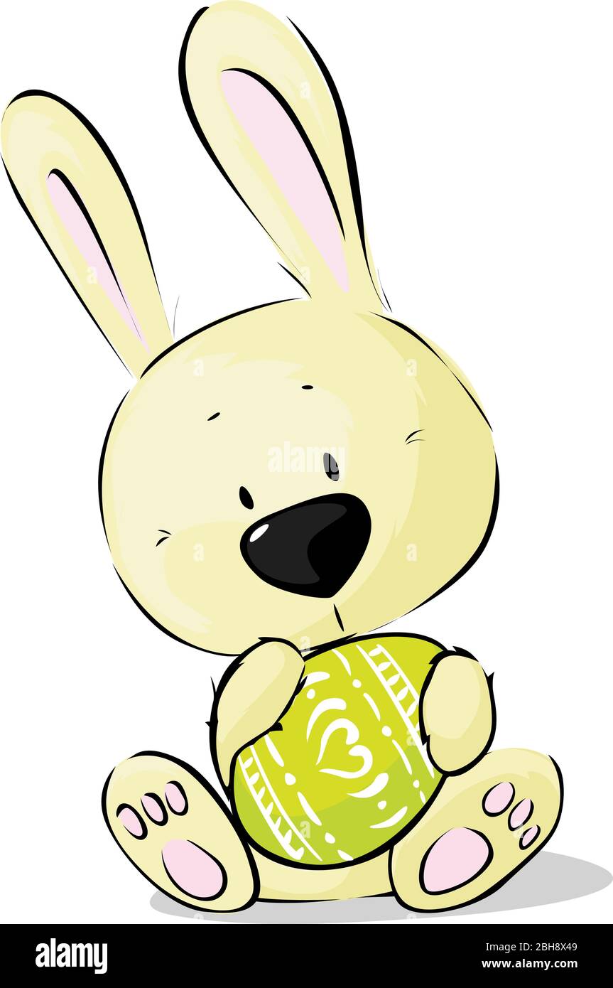 Easter Bunny Hold Painted Egg - Vector Illustration Stock Vector Image ...