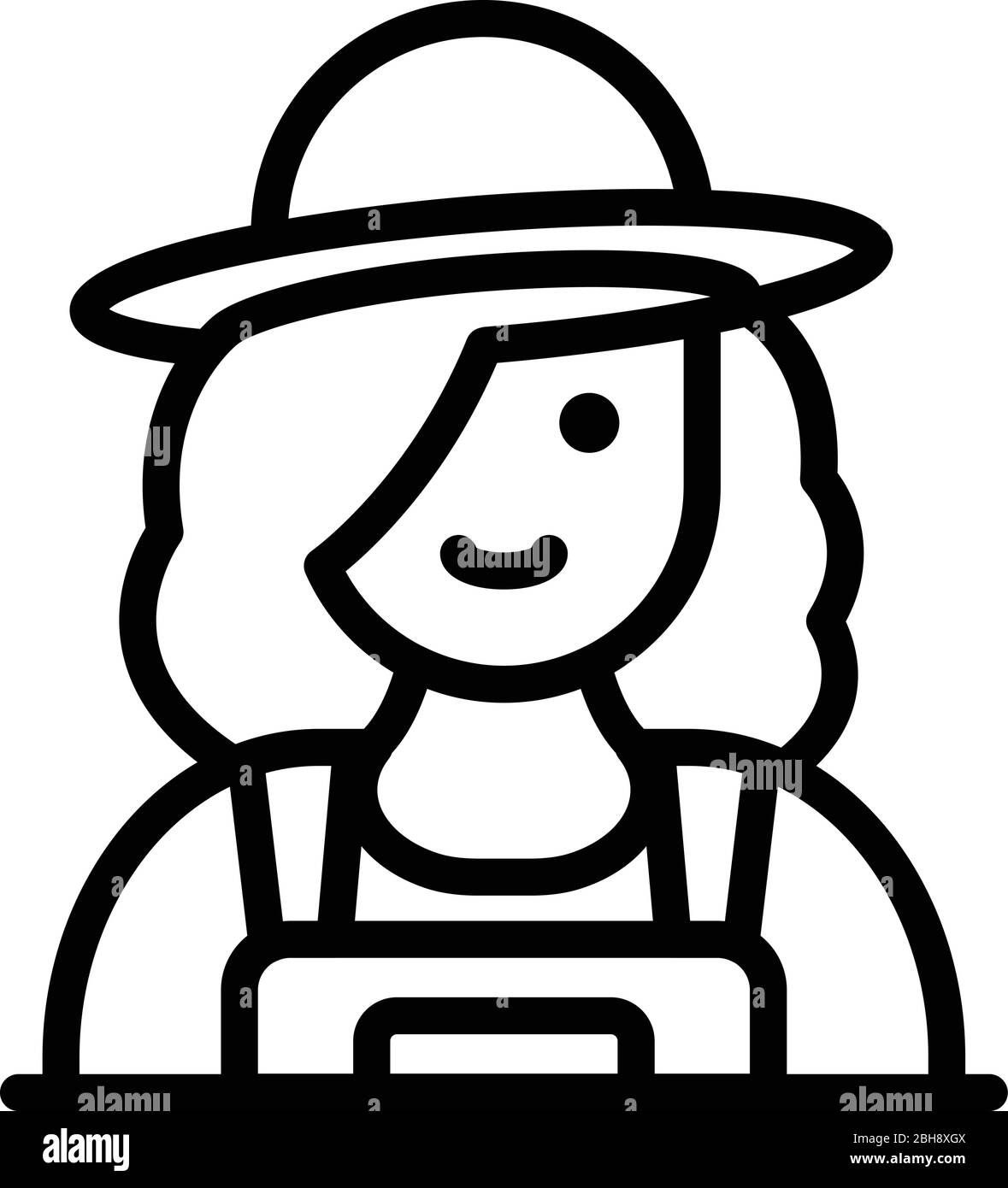Happy farmer man woman icon hi-res stock photography and images - Alamy