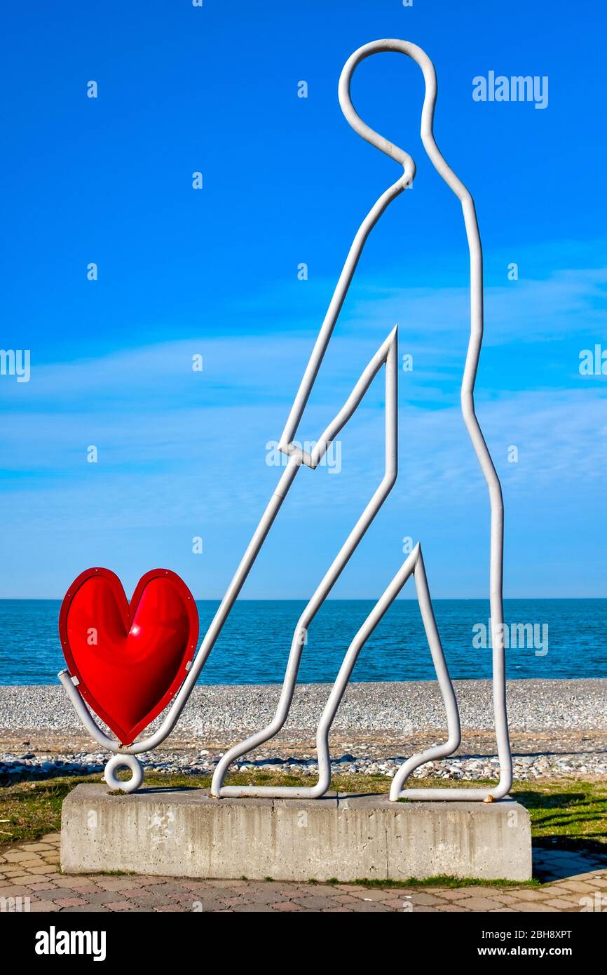 Love statue on Batumi Boulevard, Batumi, Georgia Stock Photo