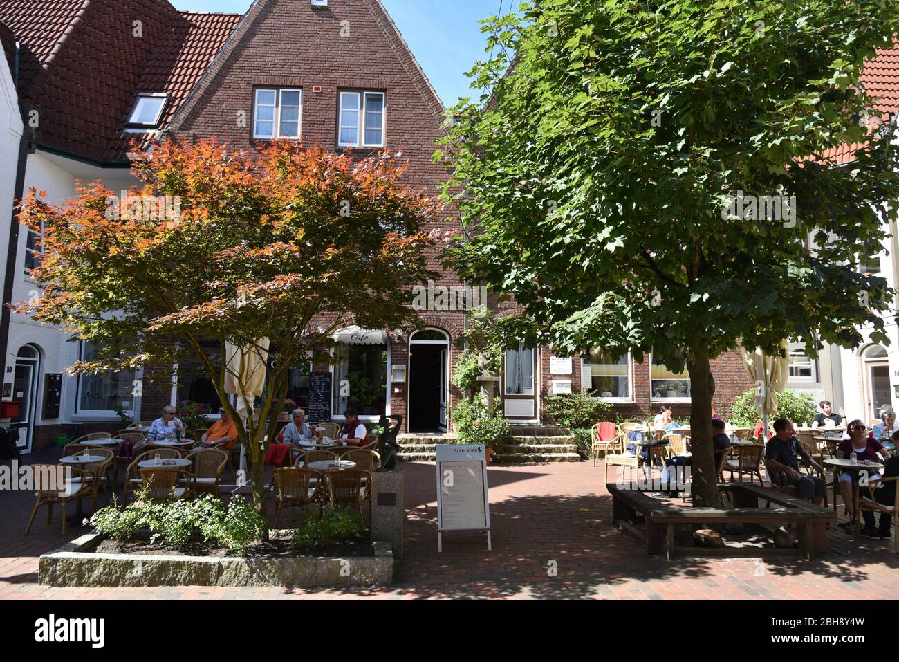 Europe, Germany, Schleswig-Holstein, Husum, Cafe Stock Photo