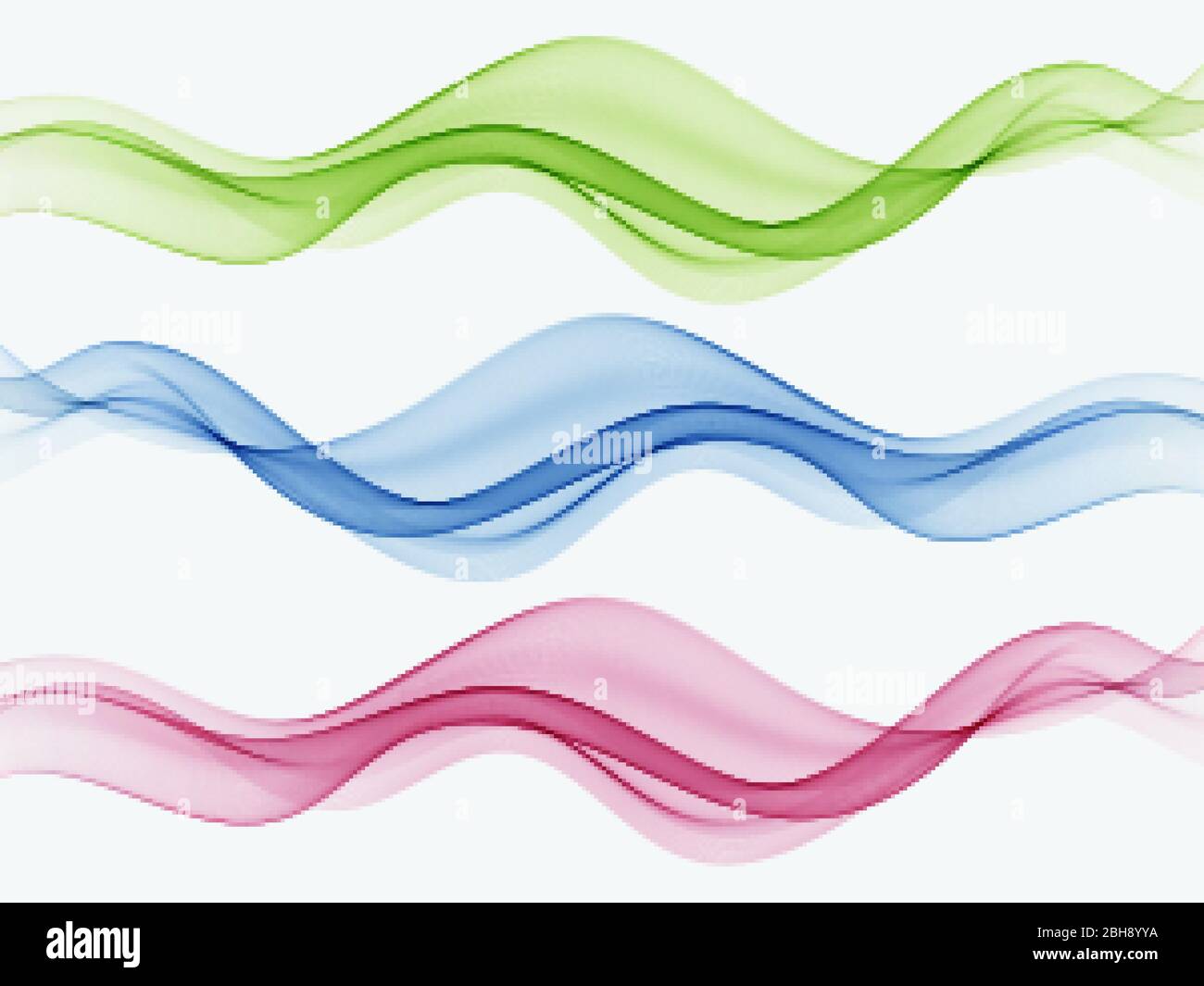 Smooth,clear,beautiful waves set Wave vector Abstract background Stock Vector
