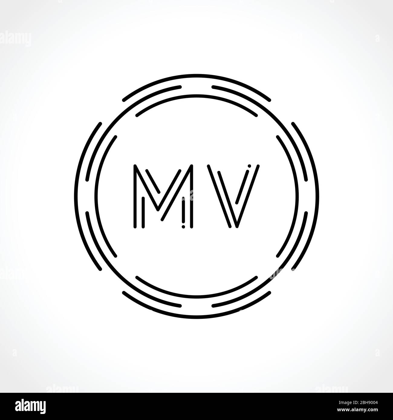 Initial MV letter Logo Design vector Template. Abstract Letter MV logo Design Stock Vector