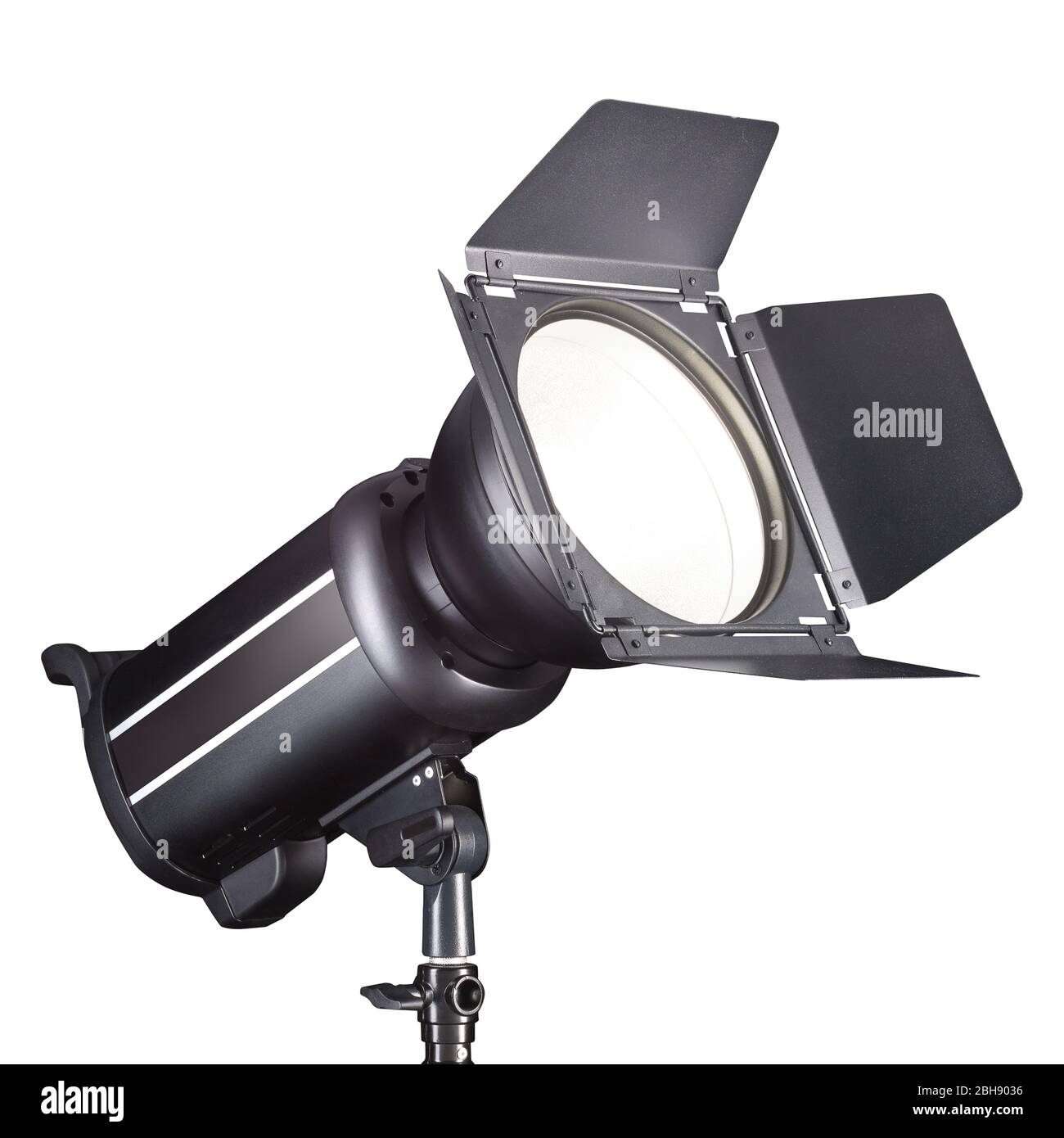 Photography studio flash isolated on white background with lamp Stock Photo Alamy