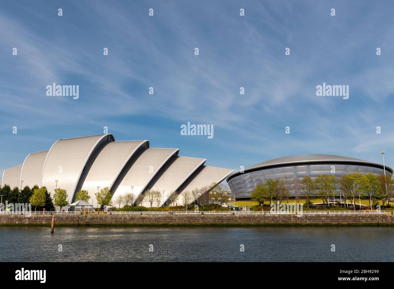 The SSE Hydro and SEC Armadillo on the banks of the River Clyde in Glasgow Stock Photo