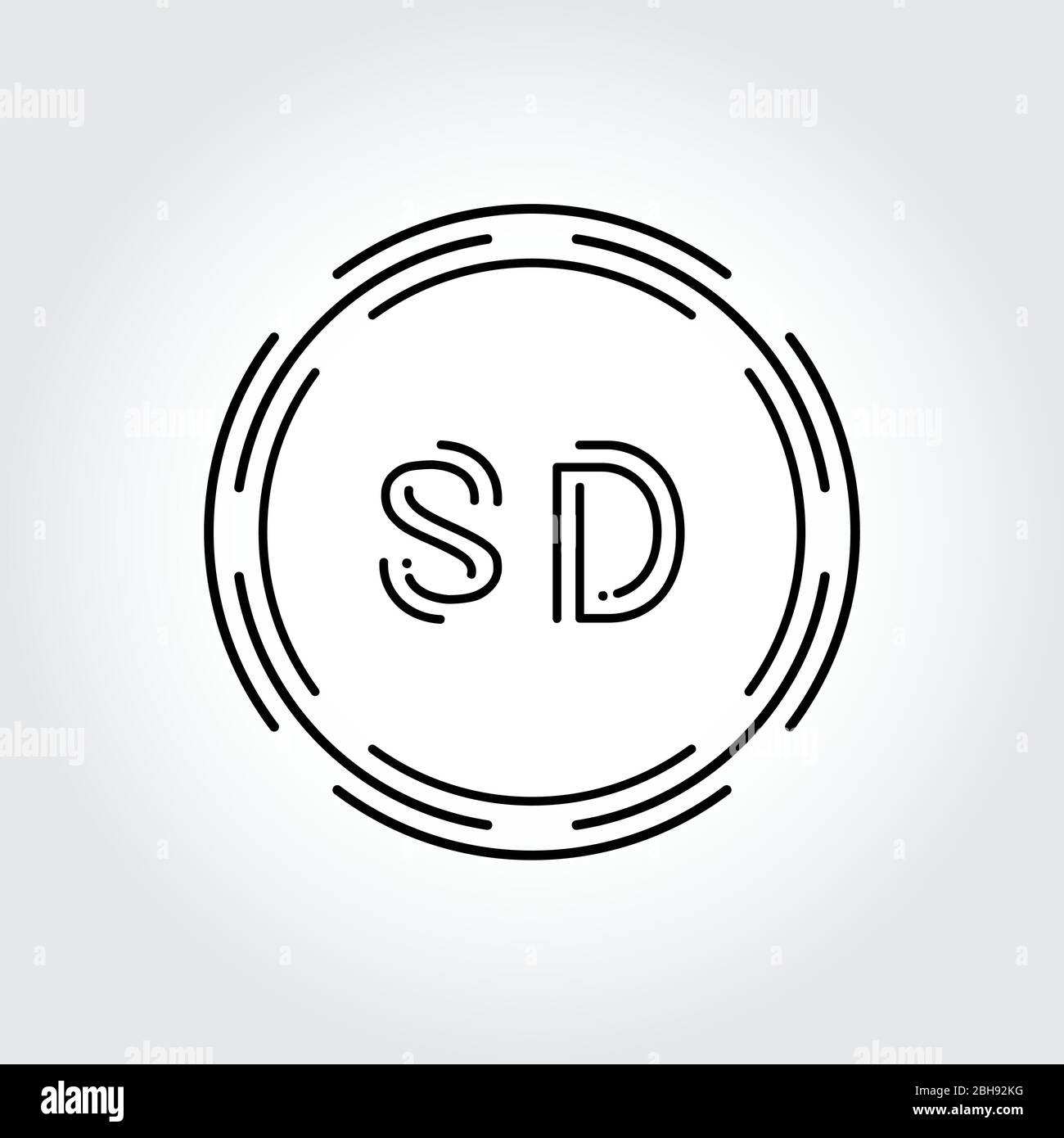 Initial SD Logo Design Creative Typography Vector Template. Digital Abstract Letter SD Logo Vector Illustration Stock Vector