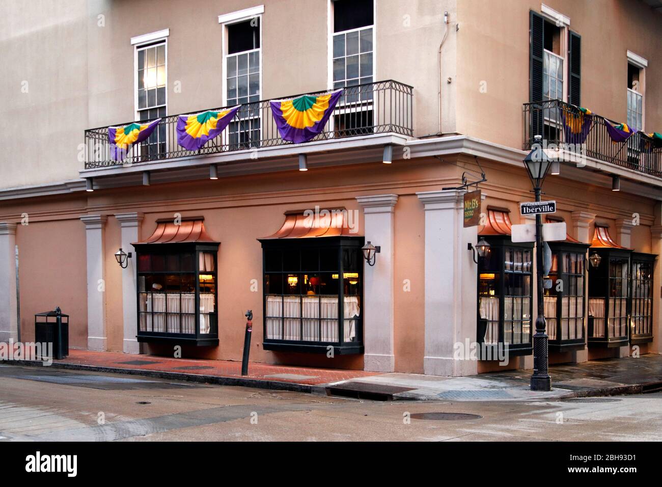Mr. B’s Bistro on the corner of Royal and Iberville Streets, New Orleans Stock Photo