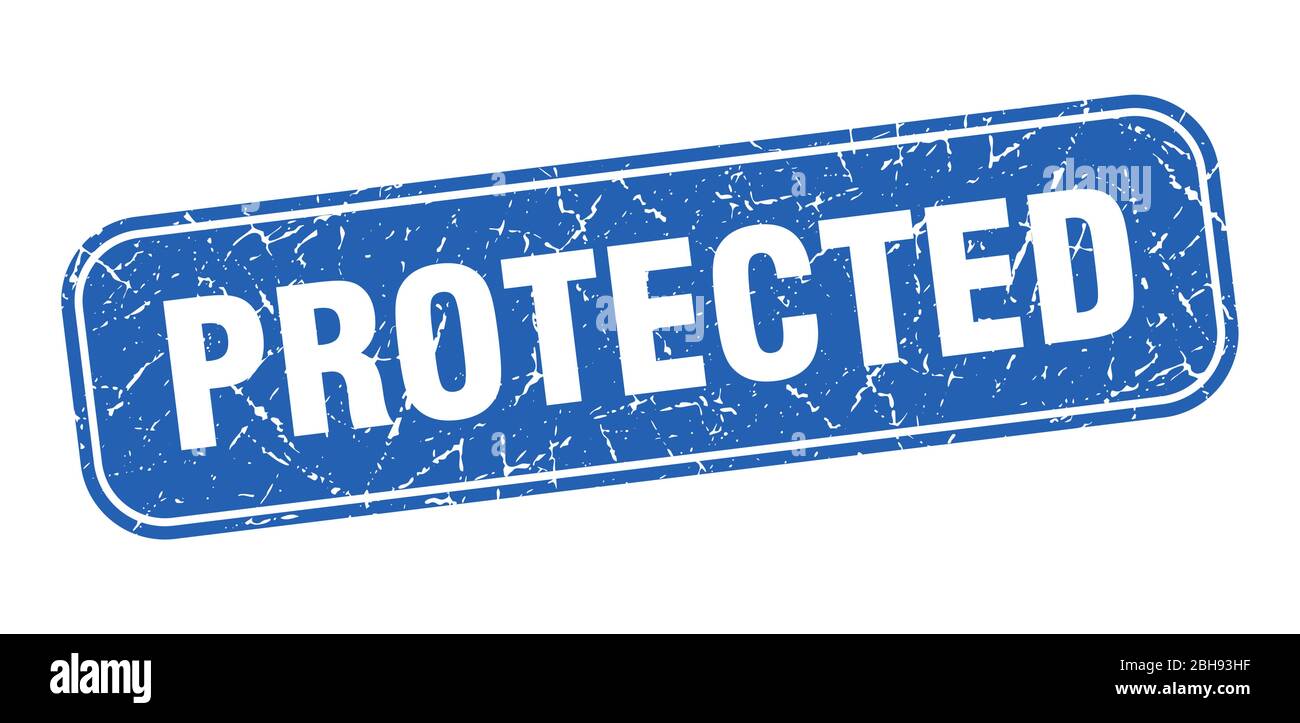 protected stamp. protected square grungy blue sign Stock Vector Image ...