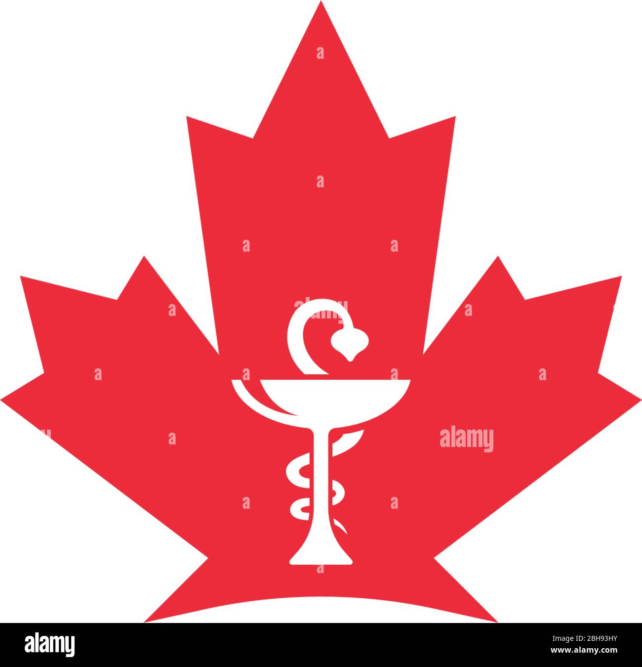 Maple leaf medical pharmacy logo icon illustration Stock Vector Image