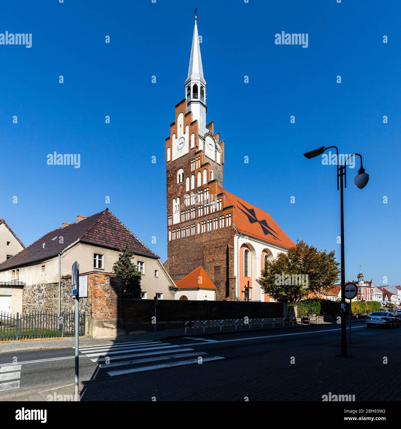 Europe, Poland, Opole Voivodeship, Niemodlin / Falkenberg - church Stock Photo