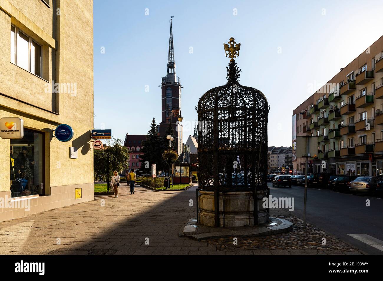 Europe, Poland, Opole Voivodeship, Nysa / Beautiful Fountain / Piekna Studnia / Beautiful well Stock Photo